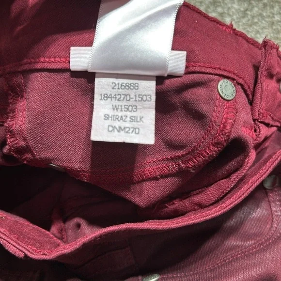 Paige verdugo ankle Shiraz silk coated skinny ankle jeans denim deep red wine - Picture 8 of 15